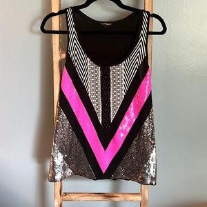 Express sequin tank top